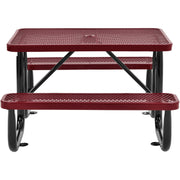 Global Industrial Red / 62 inches x 48 inches x 29.5 inches / Industrial Picnic Tables