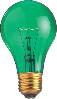 Satco S6081 25 Watt A19 Incandescent Light Bulb, Transparent Green