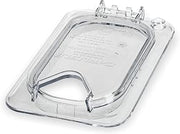Carlisle FoodService Products 10339Z07 EZ Access Hinged Lid with Handle and Notch, Ninth Size, Clear
