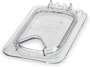 Carlisle FoodService Products 10339Z07 EZ Access Hinged Lid with Handle and Notch, Ninth Size, Clear