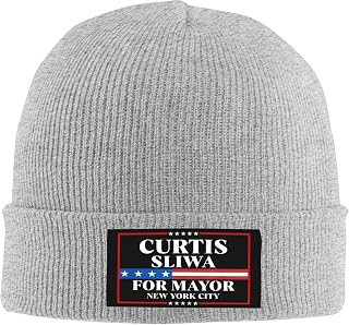 Curtis Sliwa for New York City Mayor 2025 Election Beanie Cap Warm Ski Winter Knitted Hat Gray
