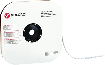 Box VELCRO® Tape (192289) Individual Dots, Hook, 5/8", White (1200 Per Case) for Home & Office