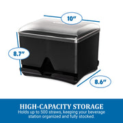 San Jamar 500 Straw Capacity / Black / 500.0 load Straw Dispensers