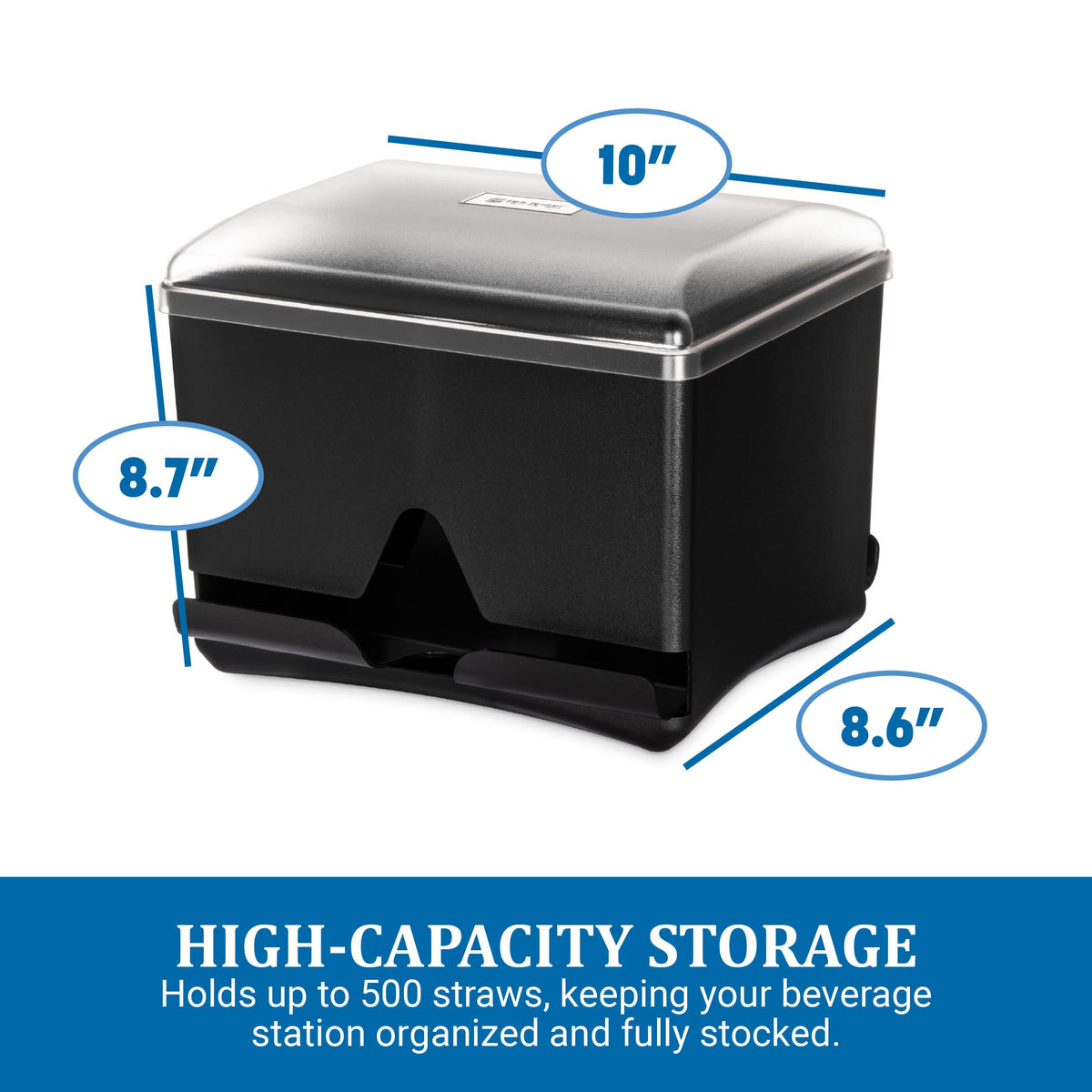 San Jamar 500 Straw Capacity / Black / 500.0 load Straw Dispensers