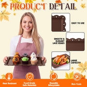 Meanplan Plastic Serving Trays, 14.4 x 9.3 Inches, Set of 12 in Fall Colors