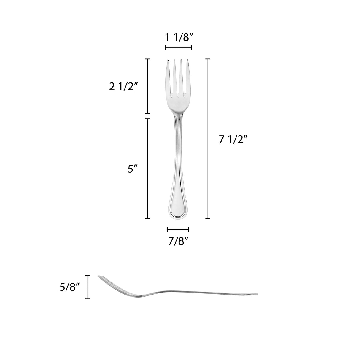 Flatware-Legend stainless steel dinner fork by Thunder Group – Stainless Steel, Silver, Pack of 12, Model SLGD006