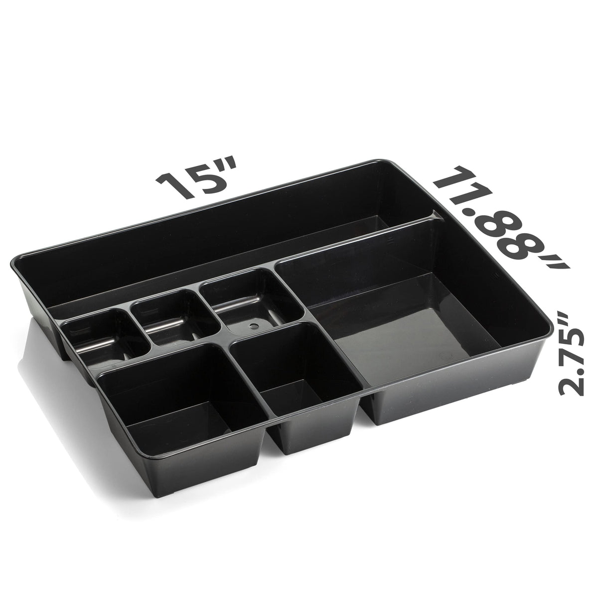 OIC, Achieva 30% Post Consumer Plastic Recycled Deep Drawer Tray, 15-1/8 X 11-1/2 X 2-1/4 in, Black by Officemate – 15.1" x 11.5" x 2.3", Plastic, Black, Model 26241