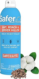 Safer Home Indoor Ant, Roach, Spider, Fly, Silverfish & Flea Killer Aerosol Spray - CFC Free Aerosol Made with Natural Oils - 13.25 oz Spray - SH111 - Kill Crawling Insects Within 3 Minutes