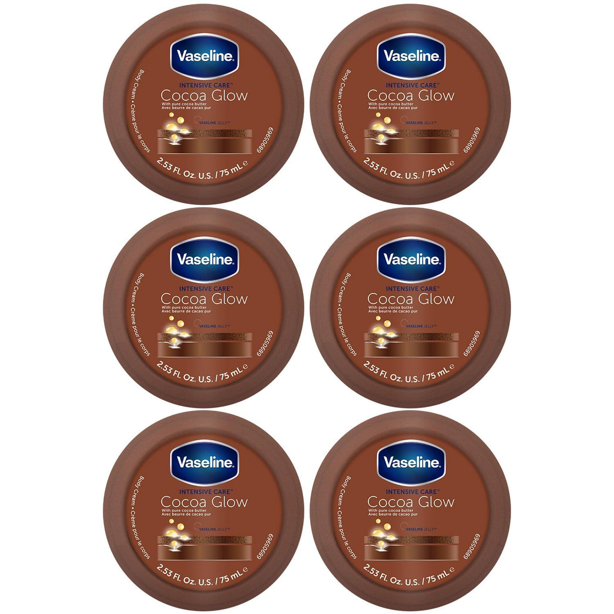 Vaseline 2.53 Fl Oz (Pack of 6) / 6 Creams