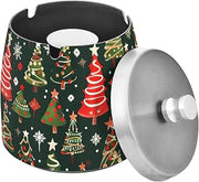 Star Christmas Tree Pattern Splash Ashtray with Lid, Outdoor Ashtrays for Patio