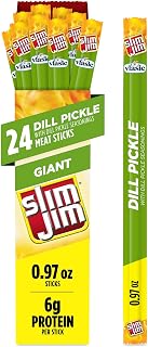 Slim Jim Giant Smoked Jerky Sticks, Vlasic Dill Pickle Flavor, 0.97oz 24ct