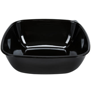 Sabert 320 oz/20 lb Black – PET Plastic Large Square Thermo-formed Catering Serving Bowl | 25/Case