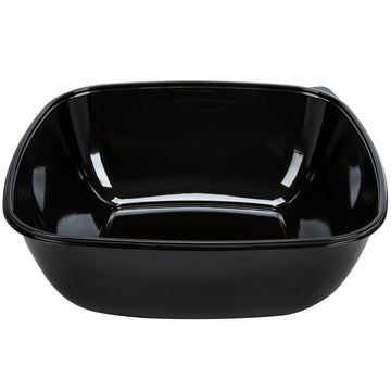 Sabert 320 oz/20 lb Black – PET Plastic Large Square Thermo-formed Catering Serving Bowl | 25/Case