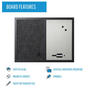 Combination Board -1 Each by MasterVision – 24"W x 18"H, Engineered Wood, Silver, Model MX04433168