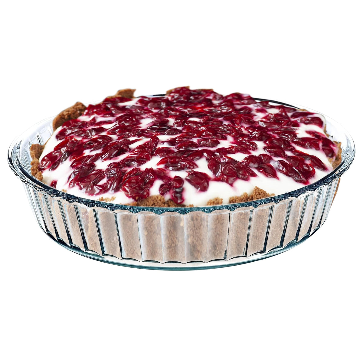 Simax Borosilicate Glass Pie Dish, 10.25 Inch Deep Round, Clear