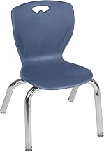 Regency Andy 12-Inch Stackable Classroom Chairs for Kids – Durable Plastic School Chairs with Metal Legs, Easy to Clean, Perfect for Daycares, Preschools & Learning Spaces (20-Pack, Navy Blue)