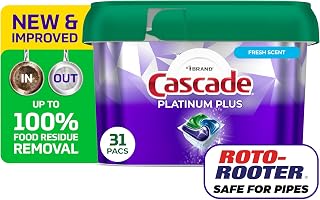 Cascade Detergent, Dishwasher Actionpacs Fresh Scent, 31 Count (Pack of 6)