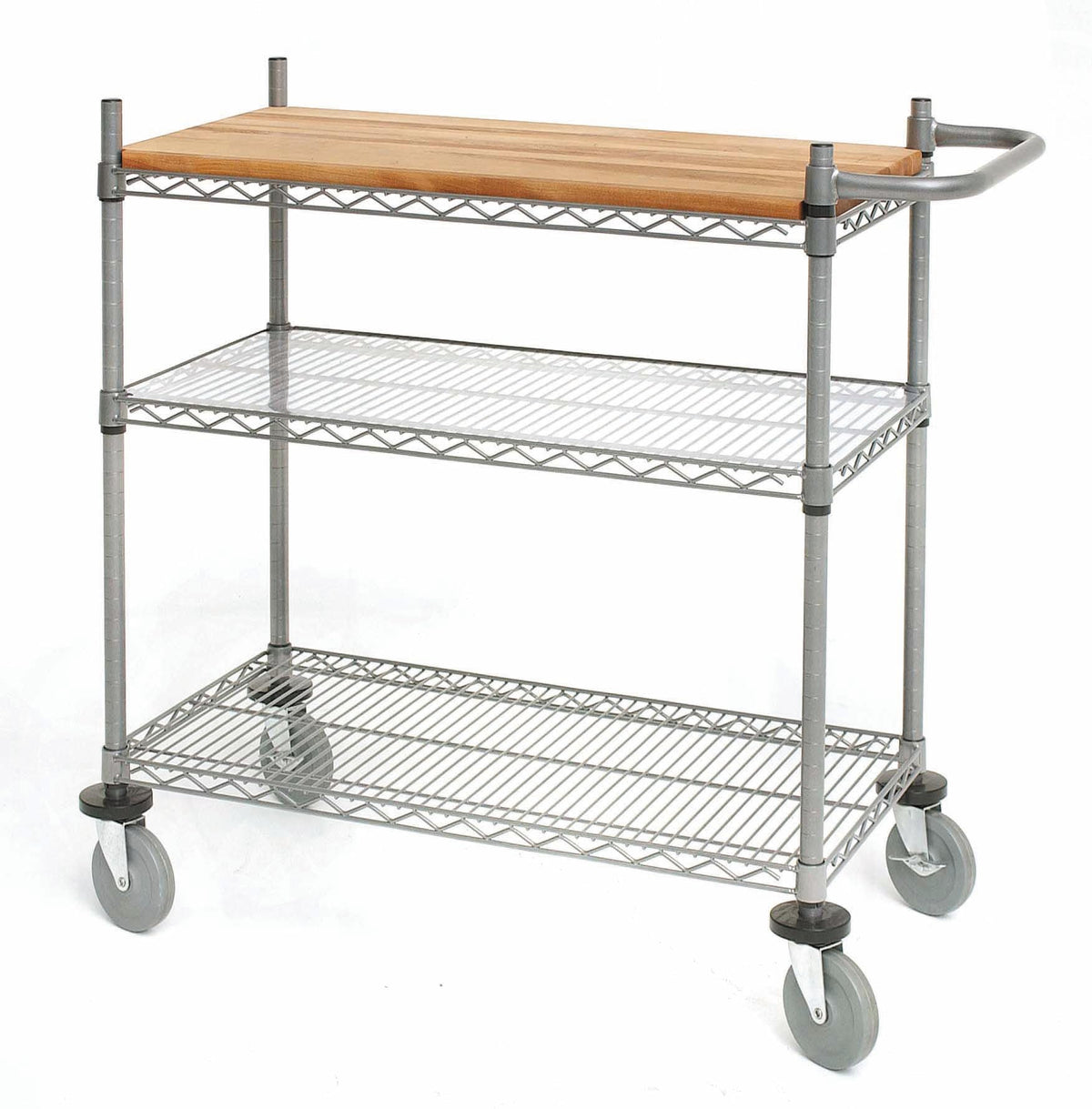 Commercial NSF Mobile Chrome/Silver Steel Utility Wire Cart for Restaurants by HUBERT – Silver - 36"L x 24"W, Alloy Steel, Silver, Model Hubert