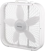Kenmore: Box Fan - 20" White, 3 Speed Cooling & Airflow, Square Floor Fan, Portable Carry Handle, Mechanical Controls, 5 Blades, Home-Office-Garage