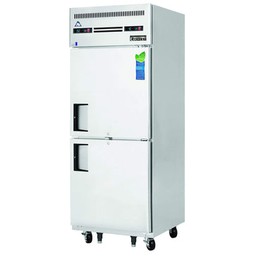 29-1/4' Two Half-Door Upright Reach-in Dual Temp Refrigerator/Freezer Combo by Everest Refrigeration – 29-1/4" Wide, 11.0 cubic_feet, Silver Grey, Model ESRFH2