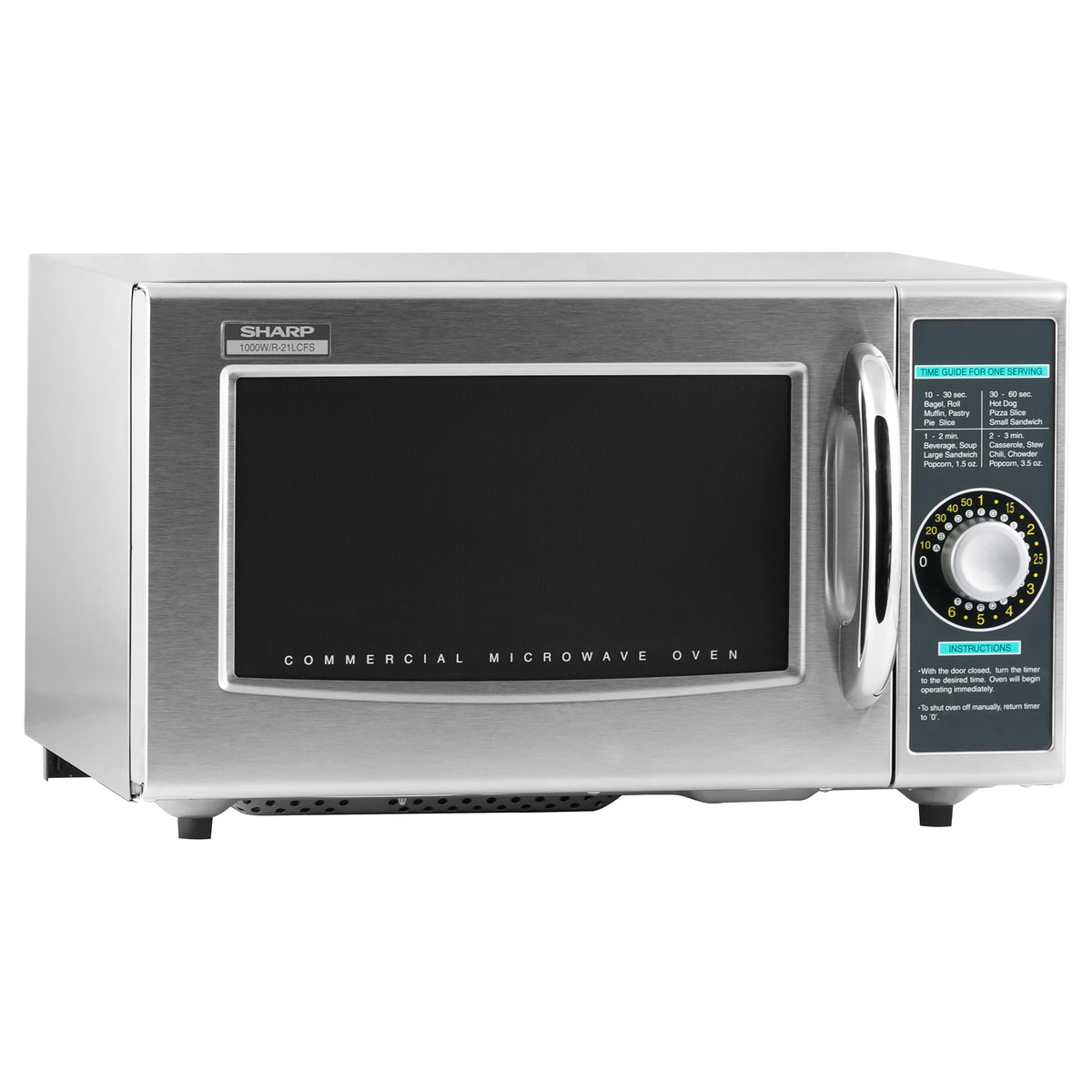 R-21LCFS Medium Duty Commercial Microwave (Dial Timer by Sharp – 1.0 cubic_feet, Stainless Steel, Silver