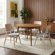 Solid Wood Upholstered Dining Chairs Set of by Starlight Canyon Home – Solid + Manufactured Wood, Foam, Fabric (Polyester), Grey, Pack of 4