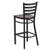Flash Furniture Walnut Wood Seat/Black Metal Frame / Set of 1 / Traditional Barstools