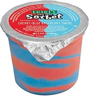 Luigi Cherry and Blue Raspberry Flavored Swirl Sorbet Cup, 4.4 Fluid Ounce -- 96 per case.