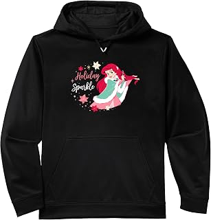 Disney Princess Ariel Mermaid Christmas Holiday Sparkle Performance Hoodie