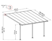 Palram White/Clear / 13' x 14' / Modern Awnings