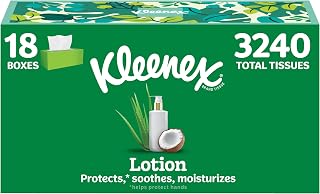 Kleenex Lotion Facial Tissues, 18 Flat Boxes, 180 Tissues per Box