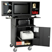 Fold Out Computer Security Cabinet by Global Industrial – 24-1/2"W x 22-1/2"D x 61-1/2"H, Alloy Steel, Black, Model 695429BK