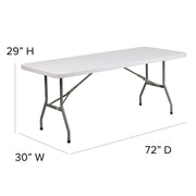 6-Foot Granite White Plastic Folding Table by Flash Furniture – 6 feet, Metal, Plastic, Plastic: Polyethylene, Granite White, Model DAD-YCZ-183B-GW-GG