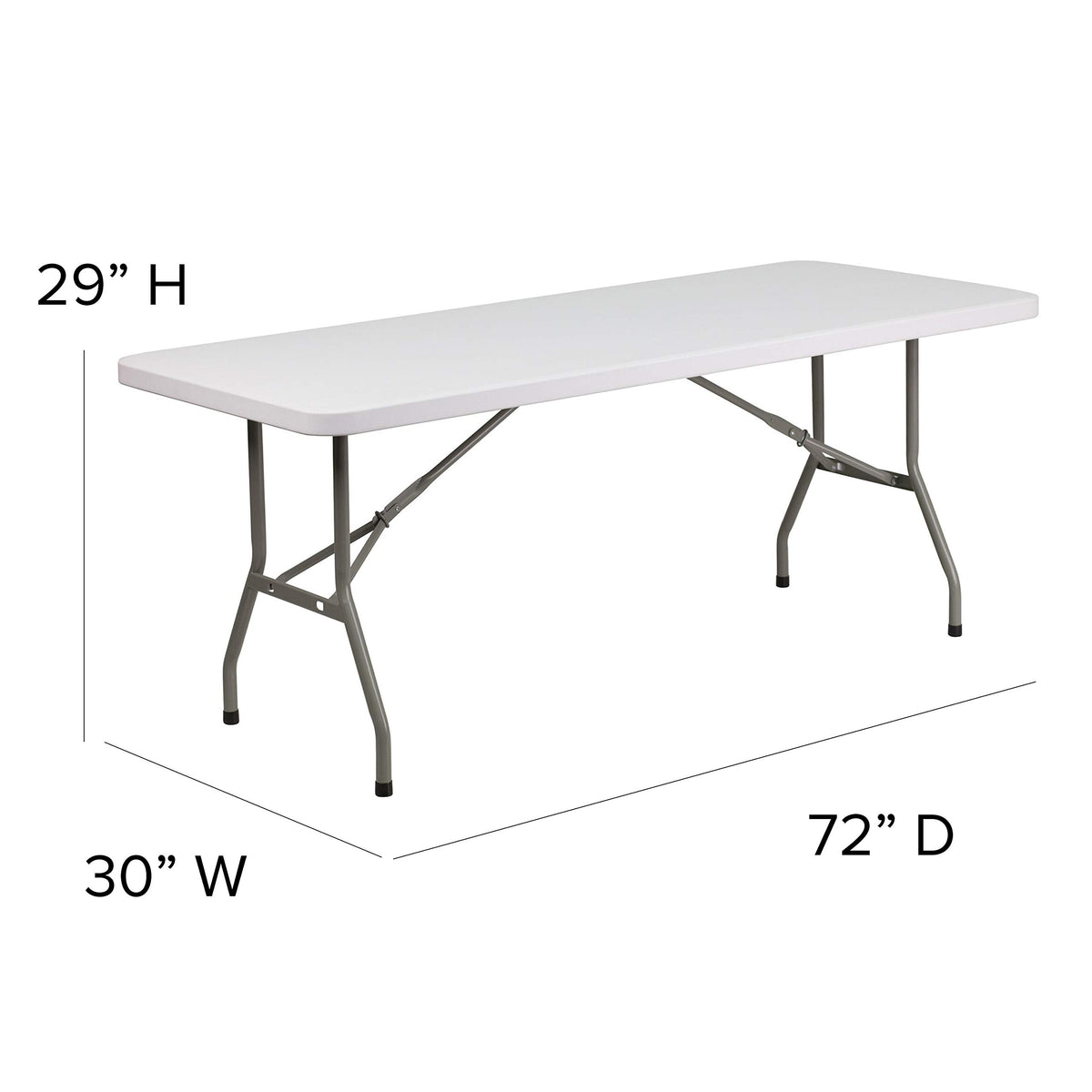 6-Foot Granite White Plastic Folding Table by Flash Furniture – 6 feet, Metal, Plastic, Plastic: Polyethylene, Granite White, Model DAD-YCZ-183B-GW-GG