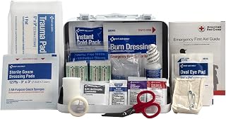 First Aid Only 91323 ANSI A 2021 and OSHA Compliant First Aid Kit, 10-Person Emergency First Aid Kit for Business, Home, Car, and Worksites, 76 Pieces