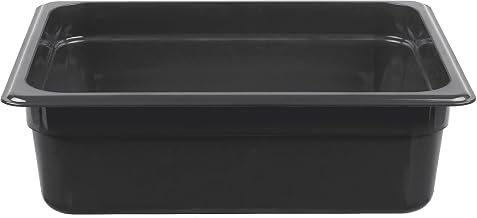 Cambro 24HP110 High Heat Half Size Food Pan in Black (Case of 6) 4" Deep
