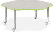 Jonti-Craft Berries 6458JCM130 Six Leaf Activity Table - 60", Mobile - Freckled Gray/Key Lime/Gray