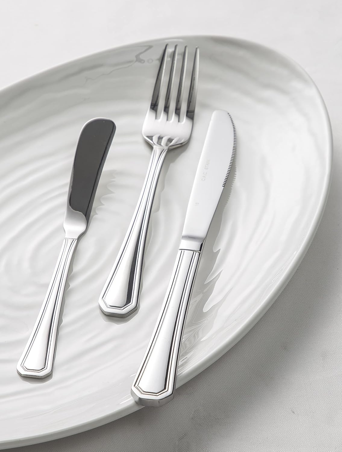 CAC Stainless Lux 18/8 Stainless Steel Extra Heavyweight Dinner Fork 6 7/8" by CAC China – 6 7/8", Stainless Steel, Silver, Pack of 12, Model 8006-06