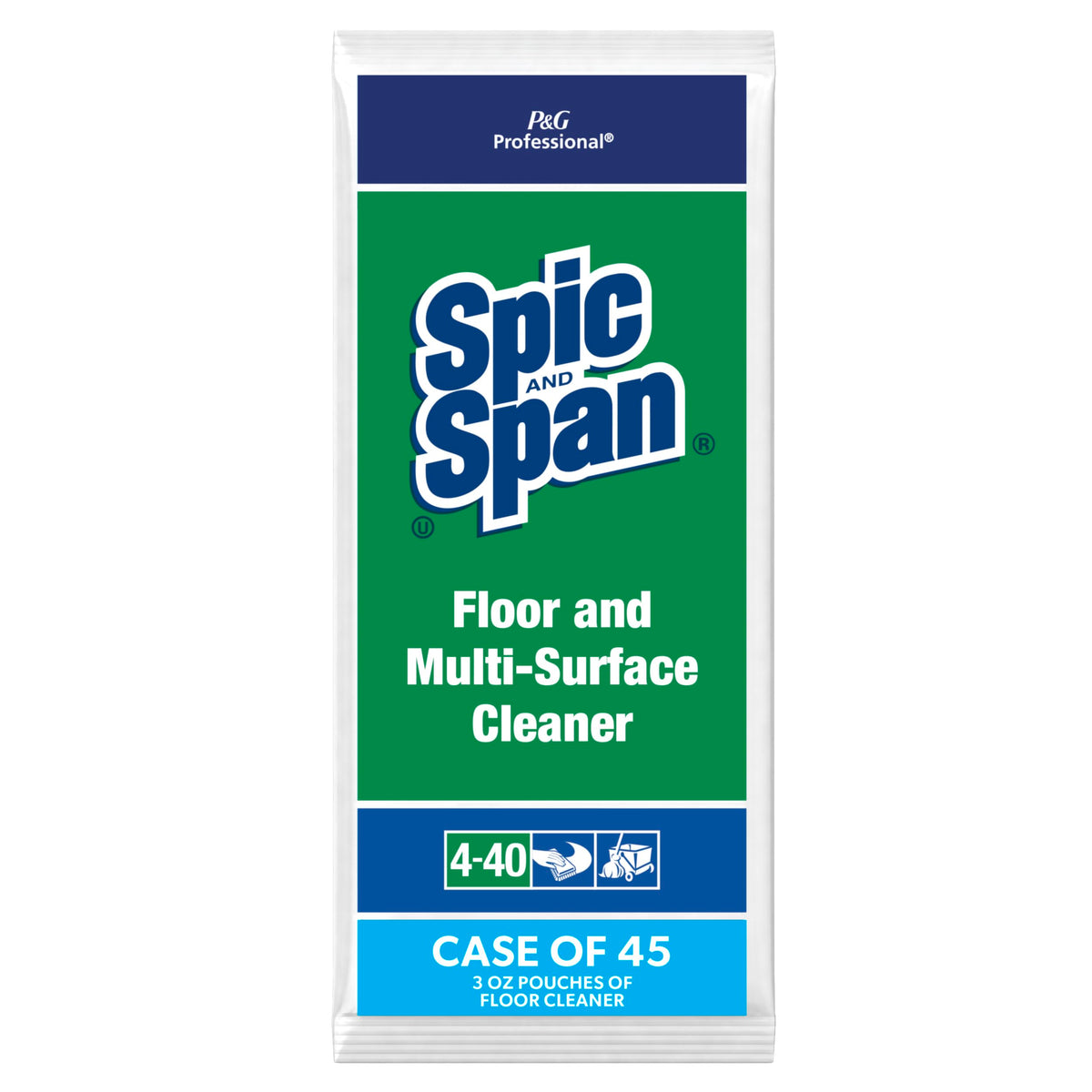 Spic and Span Floor & Multi-Surface Cleaner by P&G PROFESSIONAL – 3 Fl Oz (Pack of 45), Liquid Floor & Multi-Surface Cleaner, Pack of 45, Model 02011