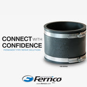 1-1/4 In. Plastic to Plastic PVC Coupling - 1 Each by Fernco – 1.25" X 1.25", Polyvinyl Chloride, Black, Model P1056-125