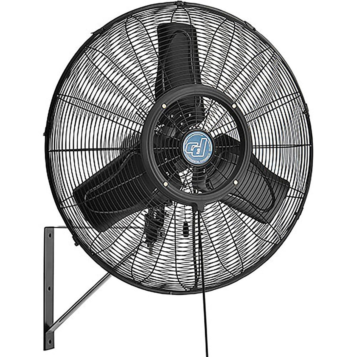 24" Wall Mounted Misting Fan by Continental Dynamics – 24", Aluminum, Black, Model SFWE-750/60YWA-M