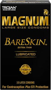 TROJAN Magnum Bareskin Large Size Condoms, 10 Count