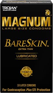 TROJAN Magnum Bareskin Large Size Condoms, 10 Count