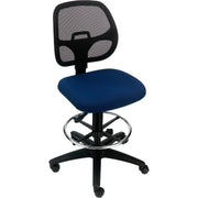 Armless Mesh Drafting Stool by Global Industrial – Plastic, Blue, Model A2813TMIX-BL
