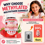 (2 Pack) Methylated Multivitamin Kids Gummies + Omega by FedererSeth – 60 Count (Pack of 2)