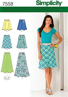 Simplicity 7558 H5 Pattern Gored Skirt & Flared Skirt in 3 Lengths Size 2 & - 40 32