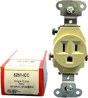 Legrand-Pass & Seymour 5251ICC8 Spec Grade Single Receptacle 15-Amp 125-volt, Ivory