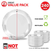 Stock Your Home 240 / 9 Inch / Clear Plates