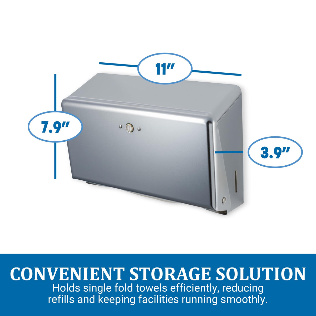 Mini C-Fold/Multifold Commercial Towel Dispenser by Carlisle FoodService Products – 250 Multifold/150 C-Fold, Stainless Steel, Chrome, Model T1950XC
