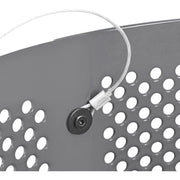 36 Gallon Thermoplastic Coated Perforated Receptacle w/Dome Lid by Global Industrial – Steel, Gray, Model 261949GY